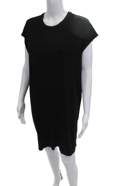 Eileen Fisher Women Shift Dress Black Short Sleeve Size M