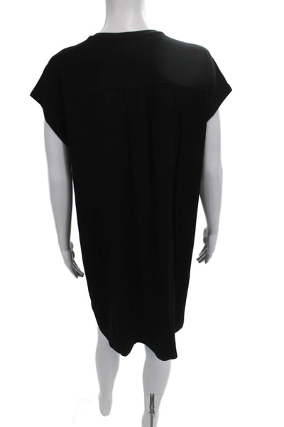 Eileen Fisher Women Shift Dress Black Short Sleeve Size M