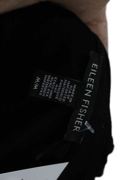 Eileen Fisher Women Shift Dress Black Short Sleeve Size M