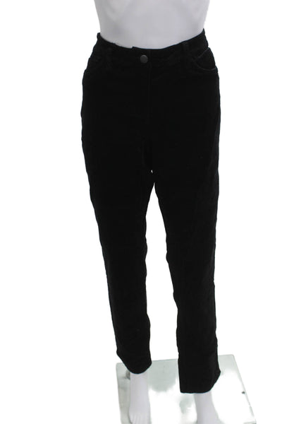 Eileen Fisher Womens Black Button Front Cotton Tencel Pants Size 8