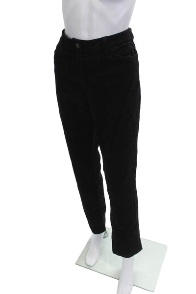 Eileen Fisher Womens Black Button Front Cotton Tencel Pants Size 8