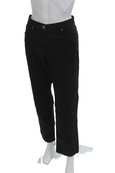 Eileen Fisher Women Black Cropped Cotton Pants Size 10