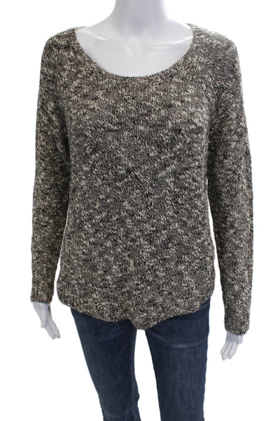 Eileen Fisher Womens Black Pullover Sweater Long Sleeve Round Neck Size M