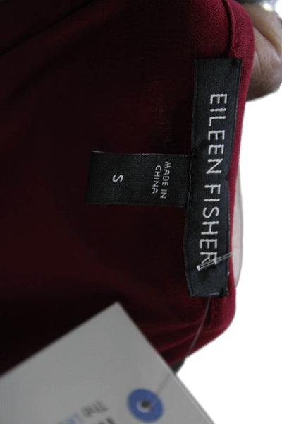 Eileen Fisher Women Silk Sleeveless Tunic Tank Square Neck Red Size S