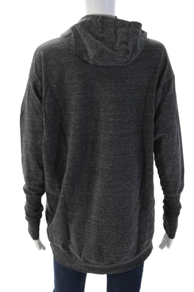 Terez Womens Pullover Sweatshirt Dark Gray Mock Neck Long Sleeve Size M