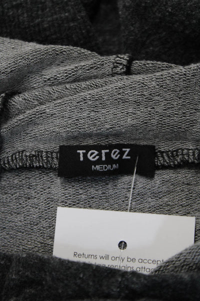 Terez Womens Pullover Sweatshirt Dark Gray Mock Neck Long Sleeve Size M