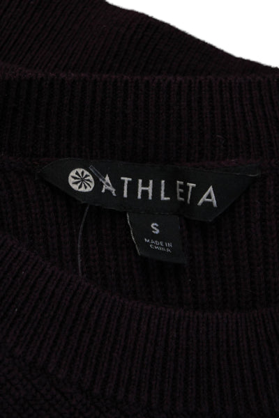 Athleta Unisex Purple Crew Neck Pullover Sweater Long Sleeve Size S