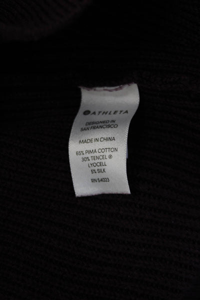Athleta Unisex Purple Crew Neck Pullover Sweater Long Sleeve Size S