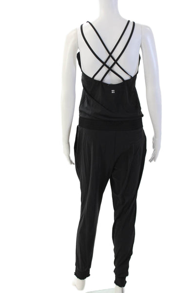 Sweaty Betty Women Jumpsuit Black Scoop Neck Sleeveless Size S