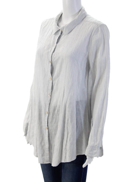 Calypso Saint Barth Womens Tunic Button Up Collared Gray Long Sleeve Size S