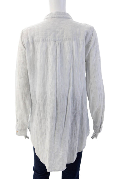Calypso Saint Barth Womens Tunic Button Up Collared Gray Long Sleeve Size S