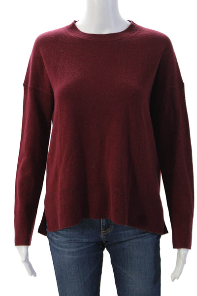 Theory Womens Pullover Crewneck Red Cotton Blend Long Sleeve Size S