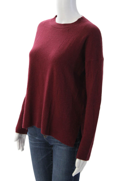 Theory Womens Pullover Crewneck Red Cotton Blend Long Sleeve Size S