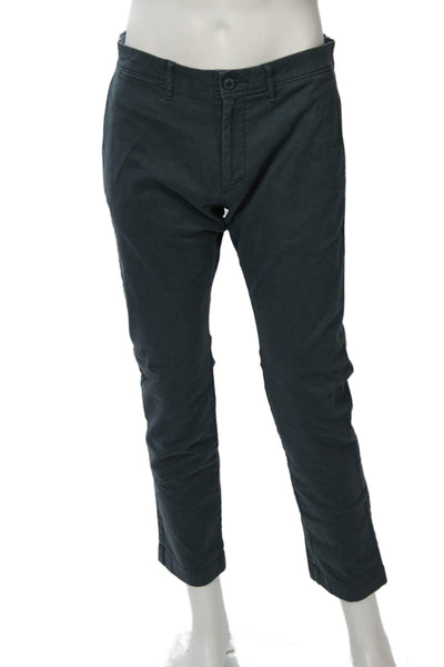 J Crew Mens Dark Gray Cropped Chino Pants Button Closure Size 32