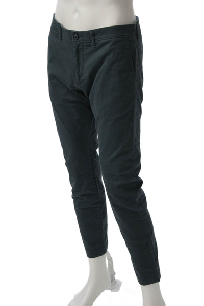 J Crew Mens Dark Gray Cropped Chino Pants Button Closure Size 32