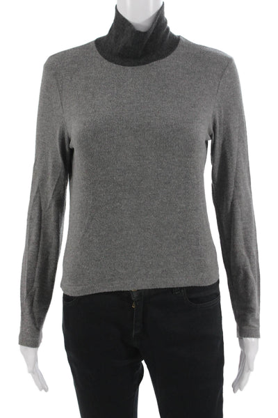 Leset Unisex Dark Gray Mock Neck Pullover Sweater Long Sleeve Size M