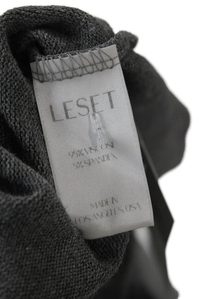 Leset Unisex Dark Gray Mock Neck Pullover Sweater Long Sleeve Size M