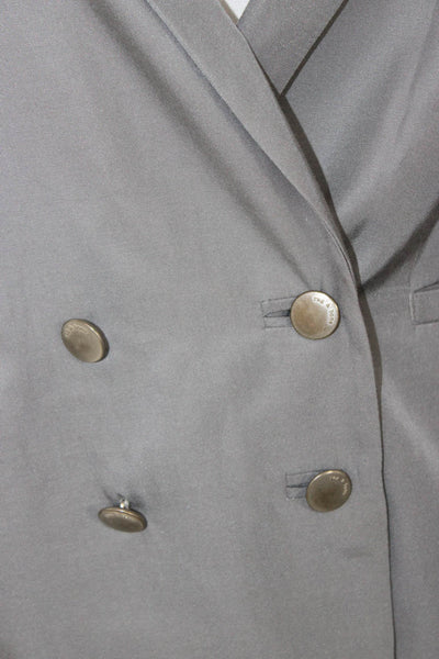 Rag & Bone Unisex Gray Silk Cotton Blazer Button Collared Long Sleeve Size 2