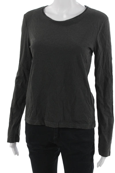 Zara Women Basic Black Long Sleeve Round Neck Cotton T-Shirt Size XS