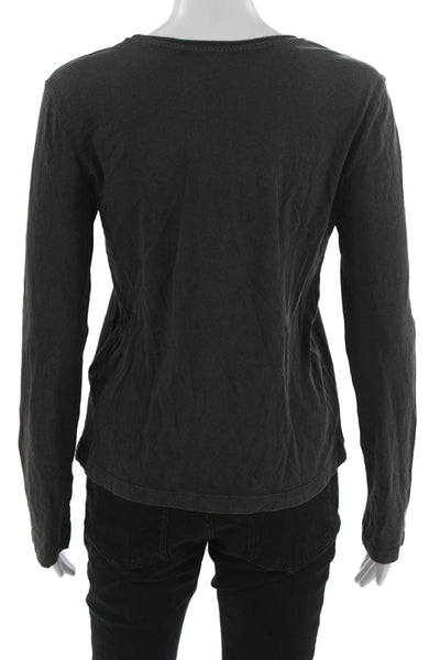 Zara Women Basic Black Long Sleeve Round Neck Cotton T-Shirt Size XS