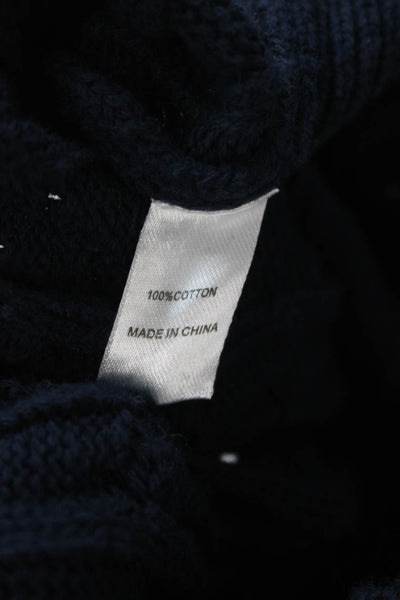 Central Park West Unisex Dark Blue 100% Cotton Sweater Vest Crew Neck Size S