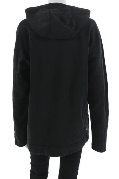 Nike Unisex Pullover Hoodie Black Graphic Drawstring Size L