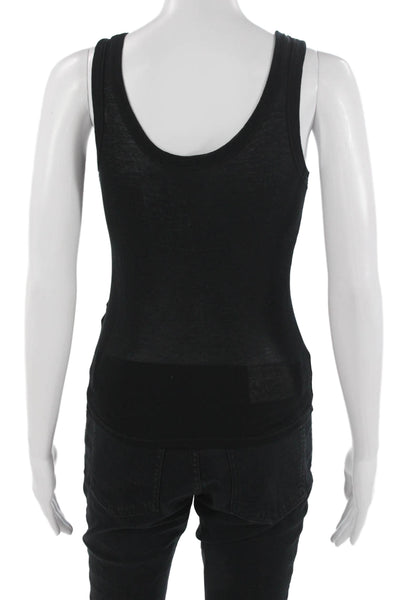 Zara Womens Basic Sleeveless Cotton Tank Black Size S