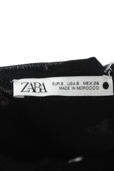 Zara Womens Basic Sleeveless Cotton Tank Black Size S