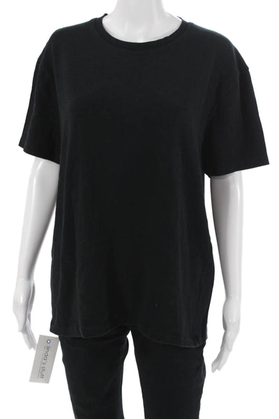 Zara Womens Basic Black Crew Neck Short Sleeve T-Shirt Size XL
