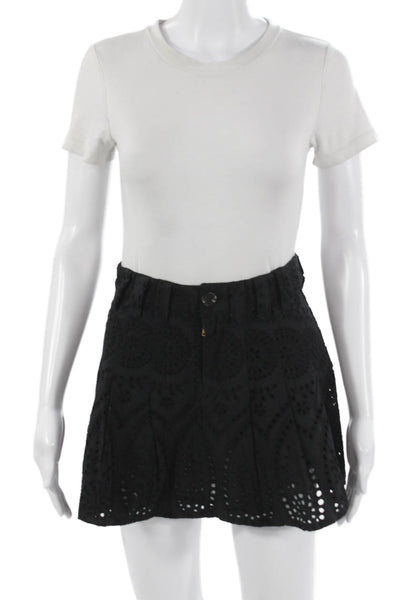 Love The Label Womens A-Line Mini Skort Black Cotton Size XS