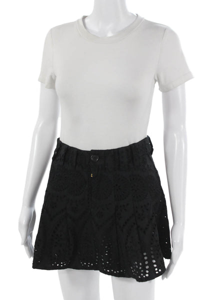 Love The Label Womens A-Line Mini Skort Black Cotton Size XS