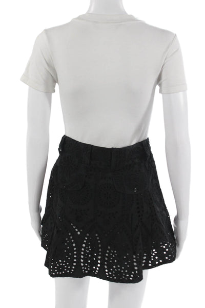 Love The Label Womens A-Line Mini Skort Black Cotton Size XS