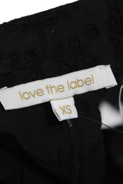 Love The Label Womens A-Line Mini Skort Black Cotton Size XS