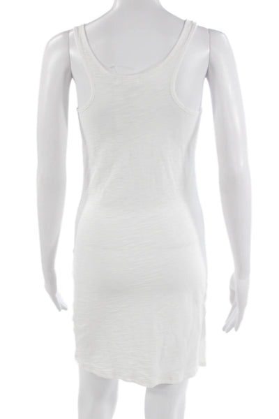 Goldie Women White Tank Dress 100% Pima Cotton Knee Length Size XS