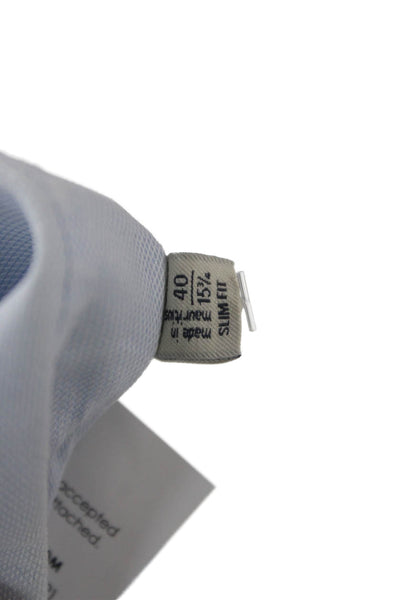Suit Supply Mens Spread Collar Dress Shirt Light Blue Cotton Long Sleeve Size M