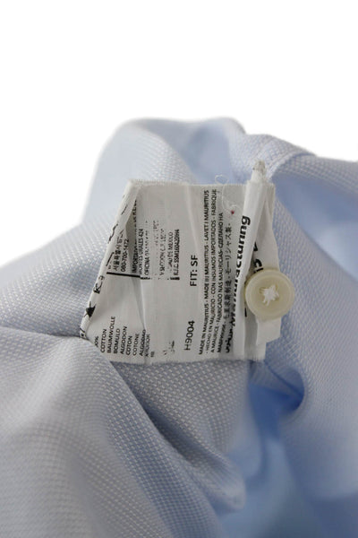 Suit Supply Mens Spread Collar Dress Shirt Light Blue Cotton Long Sleeve Size M