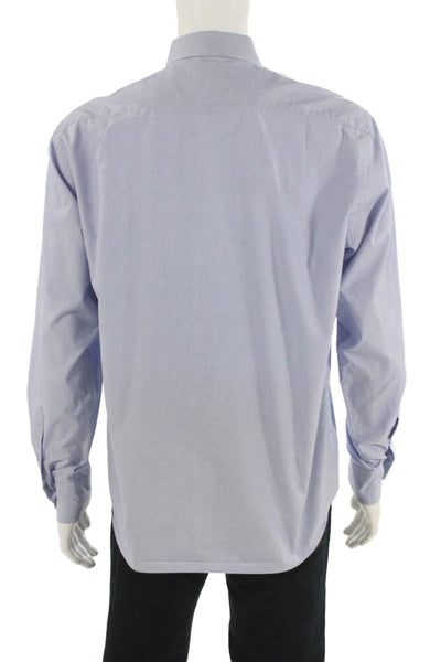 Untuckit Mens Button-Down Light Blue Solid Cotton Long Sleeve Shirt Size L