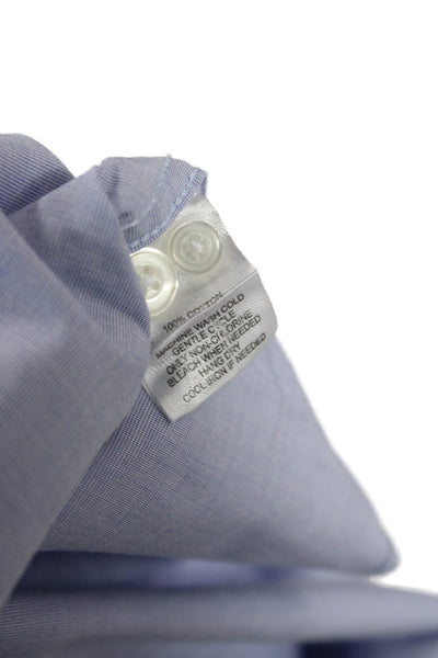 Untuckit Mens Button-Down Light Blue Solid Cotton Long Sleeve Shirt Size L