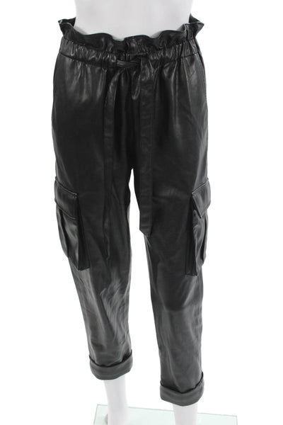 Cami NYC Women Black Cargo Paperbag Cropped Pants Size XS