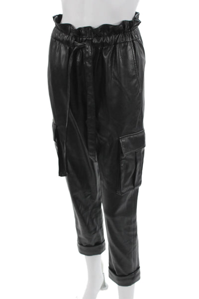 Cami NYC Women Black Cargo Paperbag Cropped Pants Size XS