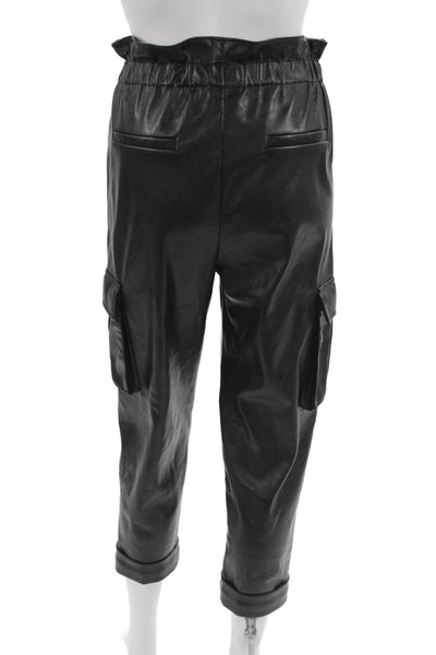Cami NYC Women Black Cargo Paperbag Cropped Pants Size XS