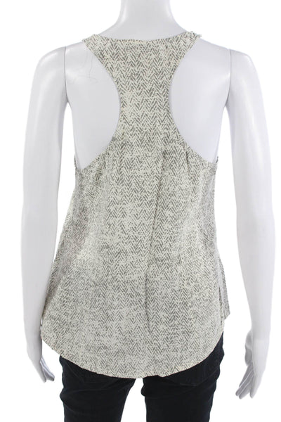 Joie Women Camisole Silk Animal Herringbone Print Beige Sleeveless Size XS