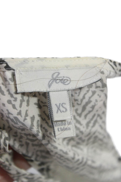 Joie Women Camisole Silk Animal Herringbone Print Beige Sleeveless Size XS