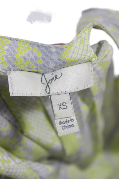 Joie Women Sleeveless Silk Snake Print Blouse Gray Size XS