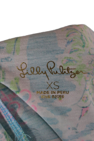 Lilly Pulitzer Women Light Blue Shift Dress Sleeveless Cotton Lace Up Size XS