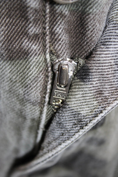 Zara Womens Cargo Paperbag Pants Dark Gray Camo Drawstring Size 6