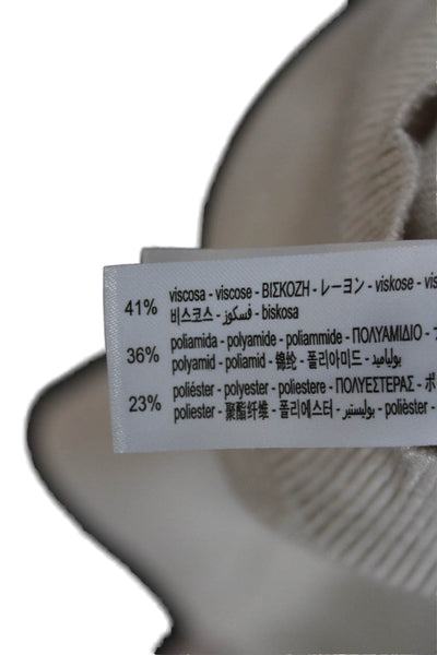 Zara Women Pullover Sweatshirts Beige Viscose Blend Long Sleeve Size M