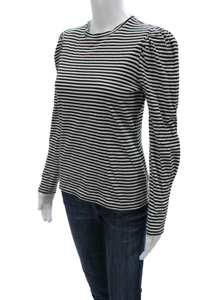 Derek Lam 10 Crosby Womens Black Striped Cotton Long Sleeve Tee Size XS