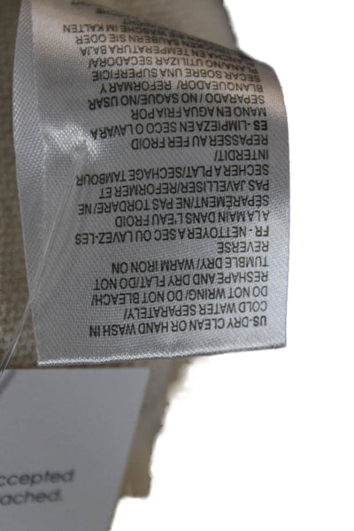 Minnie Rose Womens Pullover Cashmere Sweater Beige Drawstring Size S