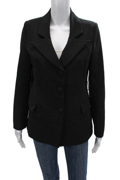 No Secrets Unisex Classic Black Blazer Collared Long Sleeve Polyester Size 42